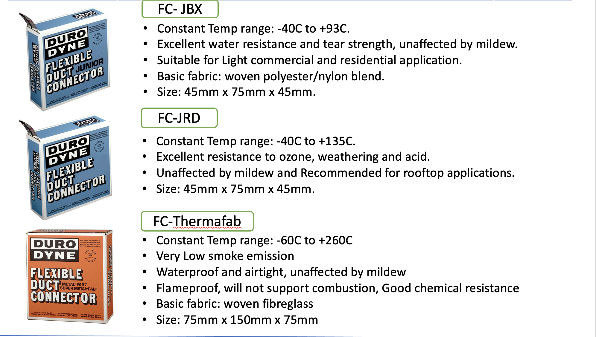 Flexible Duct Connectors